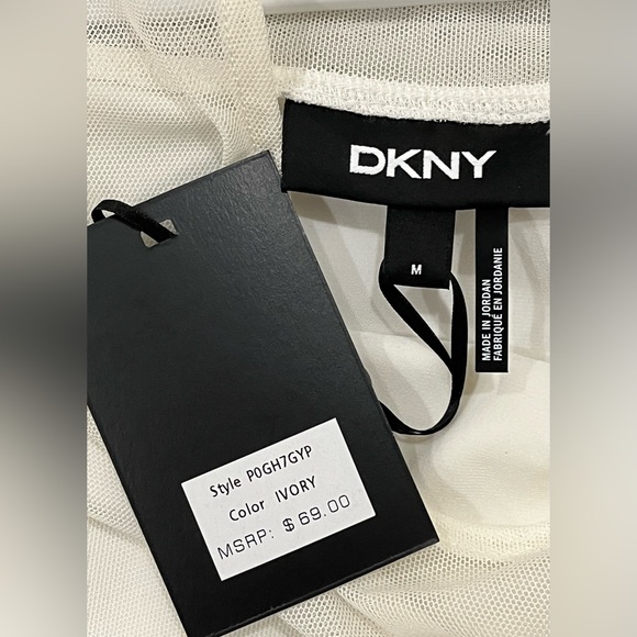 NWT DKNY White Ruffled Top - Picture 2 of 3